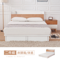 時尚屋 芬蘭5尺床箱型抽屜式雙人床(不含床頭櫃-床墊)