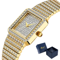Diamond Square Women Watch Luxury Bling Ice out Watches for Women Ladies Dress Watch Wristwatch relogio feminino Female Clock