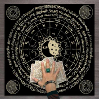Sun Moon Tarot Tablecloth Divination Altar Cloth Witchcraft Supplies Board Mat Game Astrology Oracle Card Pad Home Decor Gift