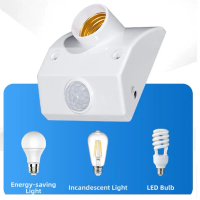 Pemegang Lampu PIR dengan Sensor Gerakan untuk Mentol E27 AC110-240V
