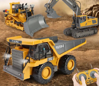 Excavator Remote Control YIGONG 11CH 2.4GHZ RC Ekskavator Mainan Beko Bucket Alloy RC Road Roller