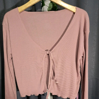 CARDIGAN CROP TALI WANITA-OUTER CROP WANITA