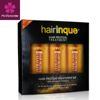 HAIRINQUE 12% keratin hair treatment and deep cleaning shampoo and regenerative mask best hair care set for curly hair