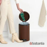 【Brabantia】NEWICON 環保垃圾桶12L-礦物棕