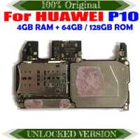 100% Original 64gb 128gb For HUAWEI P10 Motherboard Disassemble Unlocked Mainboard For HUAWEI P10 Logic Board With Full Chips