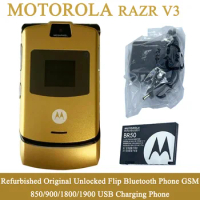 MOTOROLA RAZR V3 Original-Refurbished Unlocked Clamshell Bluetooth Mobile Phone GSM 850/900/1800/1900 Quality 90% Fineness