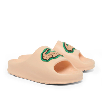 【LACOSTE】SERVE SLIDE 女拖鞋 鱷魚LOGO拖鞋 粉色 外出拖鞋 室內拖鞋 涼拖鞋 女鞋(49CFA0027_5T8)