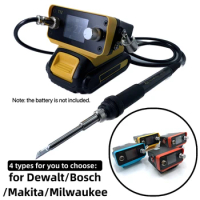 PTS300D T12 Cordless Soldering Iron Station For Dewalt 20V Max Li-ion Battery For Makita/Milwaukee/Bosch Battery Electric Solder