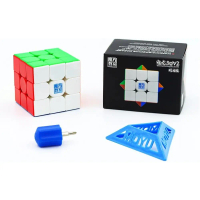 [จัดส่งทันที] ลูกบาศก์ความเร็ว MOYU 3x3 แบบไม่มีสติกเกอร์, Meilong 3M V2 ลูกบาศก์แม่เหล็กแบบไม่มีสติ