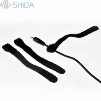 100 PCS 10*100mm P Type Magic Fastener Tapes Nylon Cable Ties Hook and Loop Straps for Laptop PC TV Wire Management