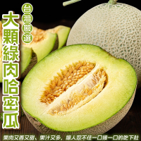 【天天果園】嚴選台灣大顆綠肉哈密瓜3顆(每顆約1200g)