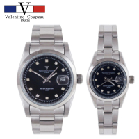 【Valentino Coupeau】簡約晶鑽時刻蠔式不鏽鋼殼帶男女款手錶-e(范倫鐵諾 古柏 VCC)