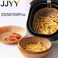JJYY 20/50/100Pcs Air Fryer Disposable Paper Liner Replacement Air Fryer Liners Parchment Paper for Air Fryer Oven Accessories