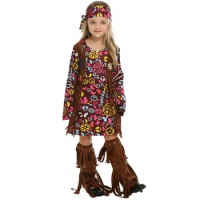 Girls Boys Kids Fancy Dress Disco Clothing 60s 70s Hippie Halloween Cosplay Costume Christmas Party Children Purim Outfits Suit