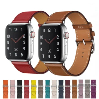 Leather Strap For Apple Watch Ultra 8 7 6 5 4 SE 49mm 45mm 41mm 44mm 40mm Bracelet Wristband for iWatch Series 3 42mm Belt