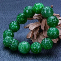 Natural hetian jasper green jade bracelets bangle hand-carved jadite jade bracelet jewelry jade bracelets bangle
