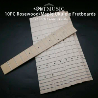 10Pcs Rosewood/ Maple Fretboard Ukulele Fingerboard for 26 Inch Tenor Ukulele with 4mm Dot 18 Fret Fretboard UK Parts