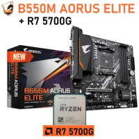 Gigabyte b550m aorus elite am4 Combo AMD B550 Mainboard Ryzen Kit With AMD RYZEN 7 5700G AM4 Processor Desktop mATX