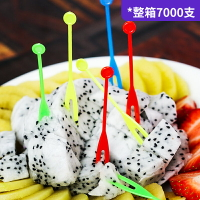 一次性水果叉子 OK水果叉 彩色水果叉 塑料水果簽 食品叉 7000支