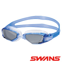 【SWANS 日本】OUTDOOR泳鏡(OWS-1MS藍灰/防霧/抗UV/矽膠/廣角)