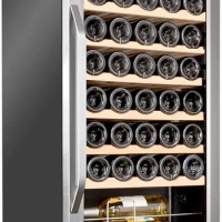 Ivation 34 Bottle Compressor Wine Cooler Refrigerator w/Lock | Large Freestanding Wine Cellar For Red, White