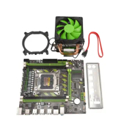 X79 LGA2011 Motherboard SATA3.0 2.0 USB2.0 DDR3 1866MHz Dual Channel Mainboard for Xeon/Core CPU with CPU Cooler Fan