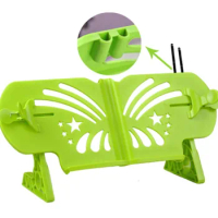 Green Plastic Butterfly Pattern Adjustable Book Stand / Bookstand (iPad / Book / Cookbook / Music Stand / Holder)