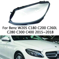 For 2015 2016 2017 2018 Mercedes Benz W205 C180 C200 C260L C280 C300 C400 Lampshade Headlamp Transparent Cover Headlight Shell