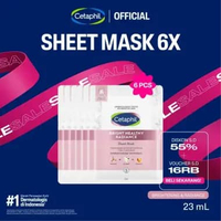 Cetaphil Bright Healthy Radiance Instant Radiance Mask 23ml x6 pcs dengan Sea Daffodil, Niacinamide,