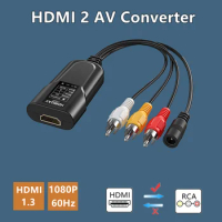 HDMI to RCA Composite AV Video Audio Converter Adapter Support NTSC PAL for XBOX PS3 PS4 TV STB VHS VCR Camera DVD