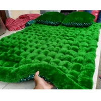 SKY - kasur lantai bulu rasfur free 2 bantal/kasur gender bulu tebal empuk 140x200 (jumbo) Hijau