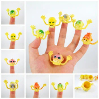 5 pcs Finger Puppets Story Time Kids Funny Toys Party Favors Toy Plastic Puppets New-Color funny face Assorted For Children gift