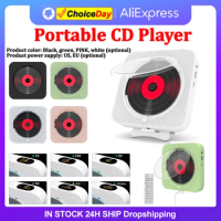 6in1 Portable CD Player Bluetooth5.1 Speaker Stereo CD Players FM Radio LED Screen 3.5mm CD Music Player with IR Remote Control