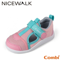 Combi日本康貝機能休閒童鞋-NICEWALK醫學級成長機能鞋A2101PI粉(寶寶段.中小童段)