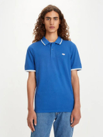 เสื้อโปโลผู้ชาย Slim Housemark สี Garment Dye Deja Vu Blue