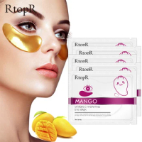 10pcs=5packs Mango Vitamin C Hydrating Anti-Aging Eye Mask Skin Serum Gold Eye Patches Care Remove Wrinkle Dark Circle Puffiness