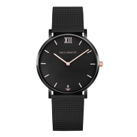 【PAUL HEWITT】德國原廠 39mm 黑面 黑框 黑色米蘭錶帶 手錶 女錶 母親節(PH-SA-B-BSR-4S)