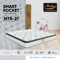 Merlino Kasur MTR 27 Ukuran 180x200 cm Pocket Spring 27 cm Bahan Cooling Fabric Anti Bakteri Sistem 
