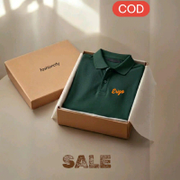 Erigo Fashion Polo Shirt Hitam dengan Logo Gold Baju Distro Premium COD Sale Kaos Pendek Modern