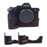 Genuine Leather Half Base Body Case Cover for Sony A7IV A7S3 A1 A7M4 A7R5 Camera Bag