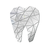 【Wall stickers】 3D Acrylic Tooth Shaped Wall Sticker Mirror Wallpaper Art Aall Decoration with Self-