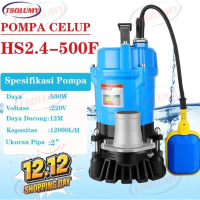Pompa Celup Air Kotor Sepenuhnya otomatis 500W 2inc Pompa kolam ikan/pompa irigasi pertanian TSOLUMY