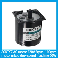 80KTYZ AC motor 220V 5rpm -110rpm motor micro slow speed machine 60W permanent magnet synchronous motor small motor