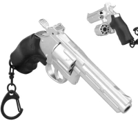 Tactical Mini Pistol Keychain Pistol Hunting Shooting Revolver Gun Shape Weapon Keyring Backpack Pendant Gift Toy