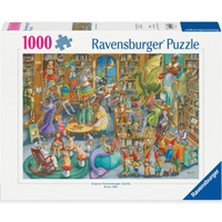 Ravensburger Jigsaw Puzzle Midnight at Library จิ๊กซอว์ 1000 ชิ้น ของแท้ (70 50ซม.)