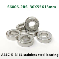 10pcs S6006-2RS 316L stainless steel deep groove ball bearing 30*55*13mm waterproof anti-corrosion bearings S6006RS 30x55x13