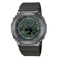 【CASIO 卡西歐】G-SHOCK 雙顯 男錶 金屬錶殼 樹脂錶帶 防水200米 GM-2100(GM-2100B-3A)