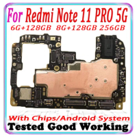 For Xiaomi Hongmi Redmi Note 11 Pro 5G Motherboard Unlocked Logic Board For Redmi Note 11 Pro 5G 128GB 256GB Mainboard Plate