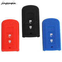 jingyuqin 2 Buttons Silicone Remote Car Key Case Cover Shell For Mitsubishi Mirage Outlander Grandis Pajero