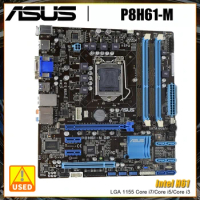 ASUS P8H61-M Motherboard LGA 1155 Motherboard DDR3 16GB 1333MHz Intel H61 Chipset USB2.0 SATA2 VGA DVI PCI-E X16 Slot For i7